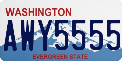 WA license plate AWY5555