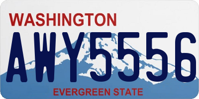 WA license plate AWY5556