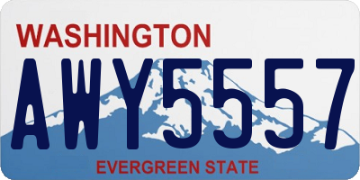 WA license plate AWY5557