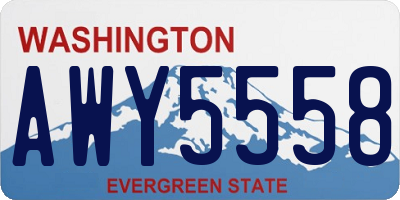 WA license plate AWY5558