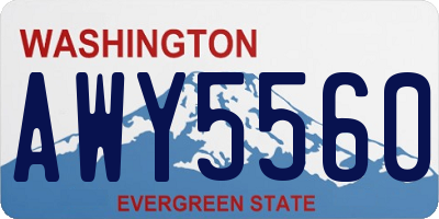 WA license plate AWY5560