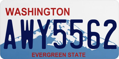 WA license plate AWY5562