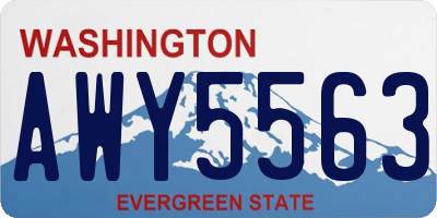 WA license plate AWY5563