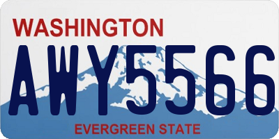 WA license plate AWY5566
