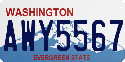 WA license plate AWY5567