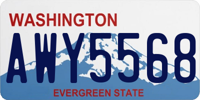 WA license plate AWY5568