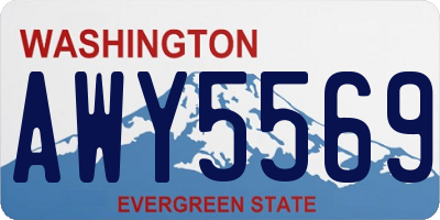 WA license plate AWY5569