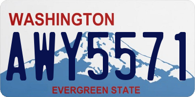 WA license plate AWY5571