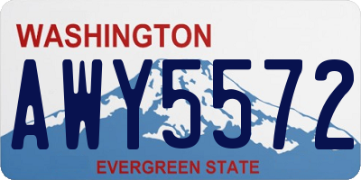 WA license plate AWY5572