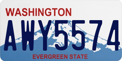 WA license plate AWY5574
