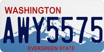 WA license plate AWY5575