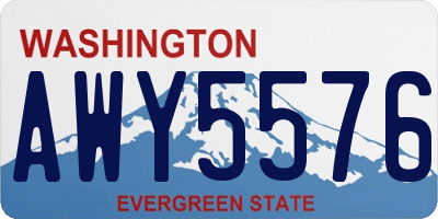 WA license plate AWY5576
