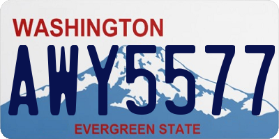 WA license plate AWY5577
