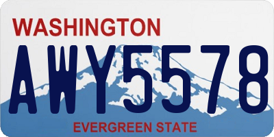 WA license plate AWY5578