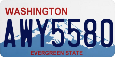 WA license plate AWY5580