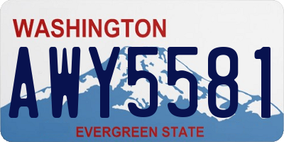 WA license plate AWY5581