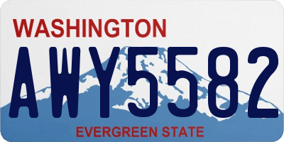 WA license plate AWY5582