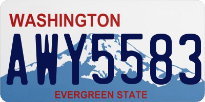 WA license plate AWY5583