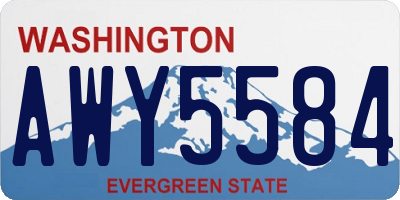 WA license plate AWY5584
