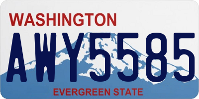 WA license plate AWY5585