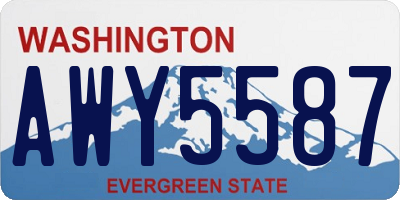 WA license plate AWY5587