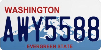 WA license plate AWY5588