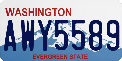 WA license plate AWY5589