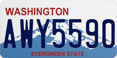 WA license plate AWY5590
