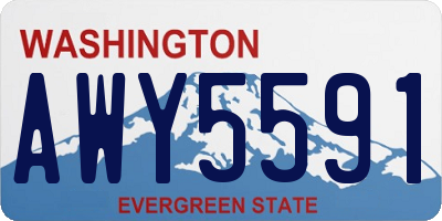 WA license plate AWY5591