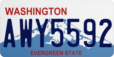 WA license plate AWY5592