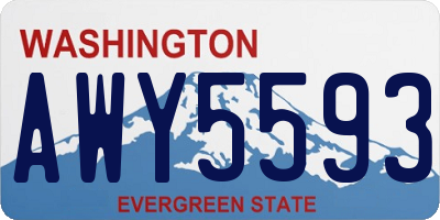 WA license plate AWY5593