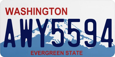 WA license plate AWY5594