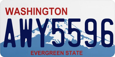 WA license plate AWY5596