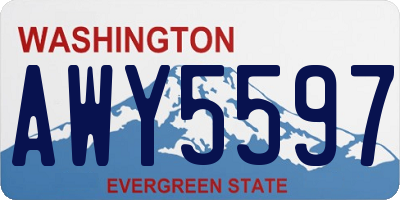 WA license plate AWY5597