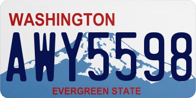 WA license plate AWY5598