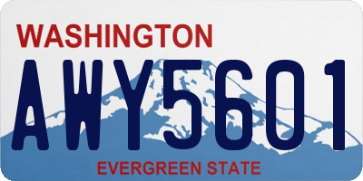 WA license plate AWY5601