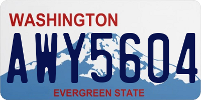 WA license plate AWY5604