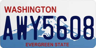 WA license plate AWY5608