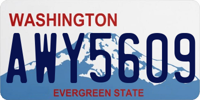 WA license plate AWY5609