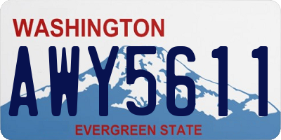 WA license plate AWY5611