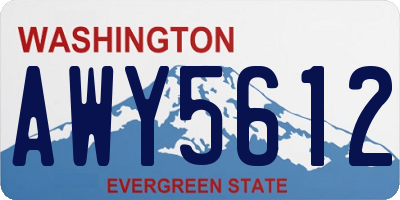 WA license plate AWY5612