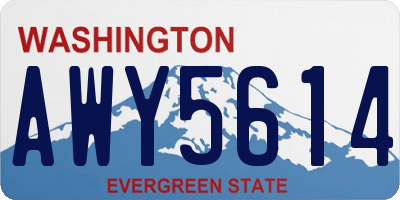 WA license plate AWY5614