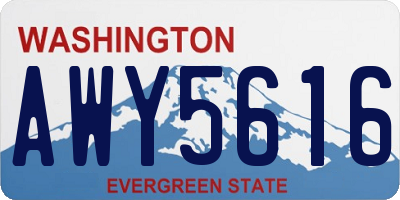 WA license plate AWY5616