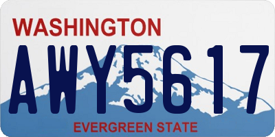 WA license plate AWY5617