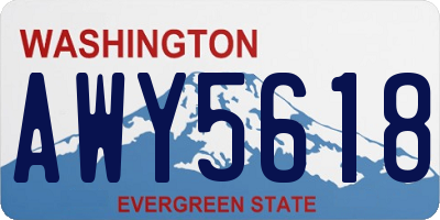 WA license plate AWY5618
