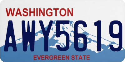 WA license plate AWY5619