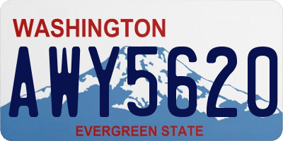 WA license plate AWY5620