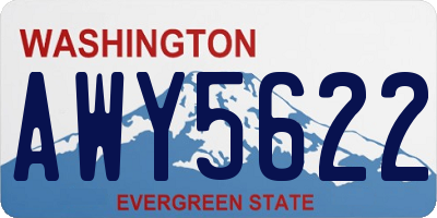 WA license plate AWY5622
