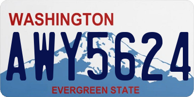 WA license plate AWY5624
