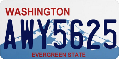 WA license plate AWY5625